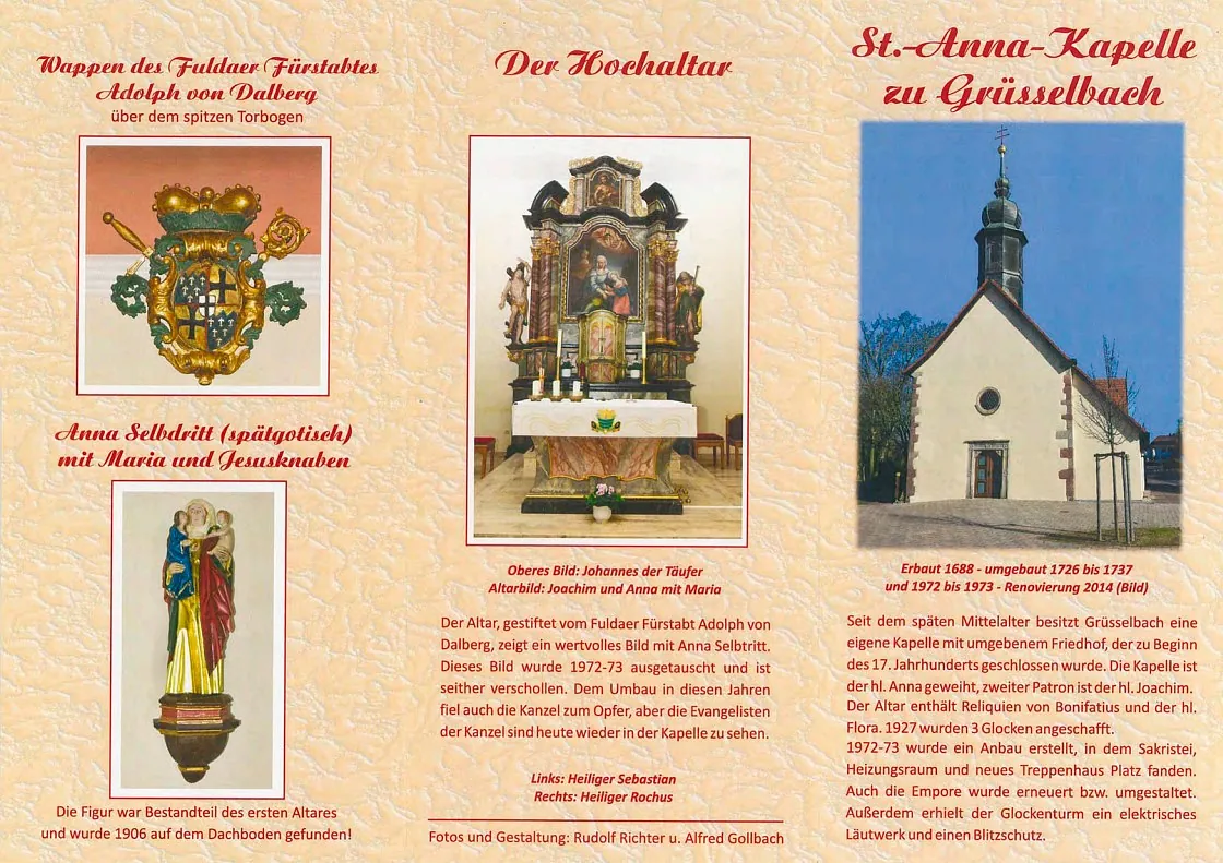Flyer von der Sankt Anna Kirche in Grüsselbach Seite 1