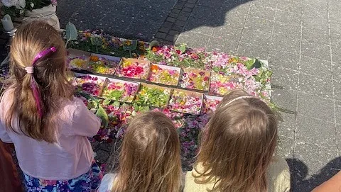 Ufhausen, Blumenteppich der Laurentius-Kids