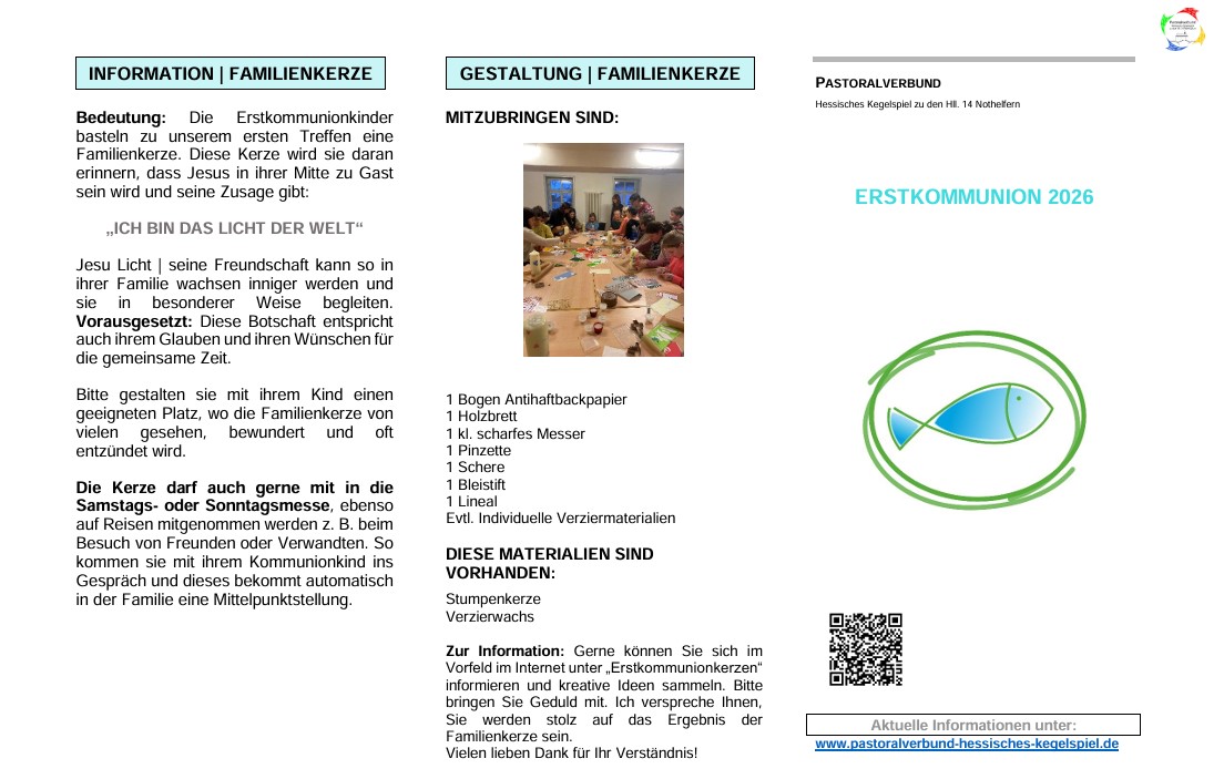 Informationen zum Basteln der Familienkerze